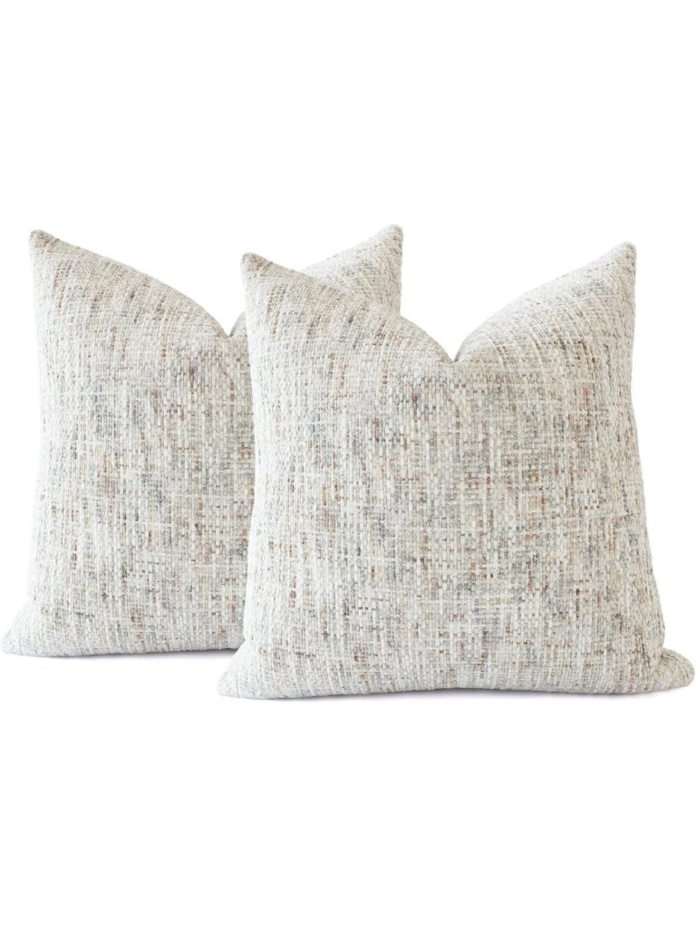 Soft Woven Chenille Throw Pillow Covers 22x22" Set of 2 - Boho Farmhouse Decor